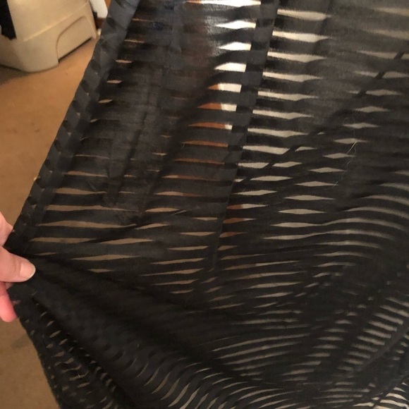 V Fish size small black scoop neck semi sheer with lined upper half - Picture 12 of 13